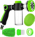 Upgrade Dog Washing Hose Attachment, Dog Shower Attachment with Soap Dispenser, Dog Shampoo Hose Attachment with Pet Bath Brush Car Wash Mitt & Dog Comb for Showering Pet (Hose Not Include)