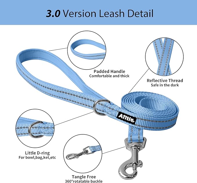 AIITLE Escape Proof Dog Harness - Step in Adjustable Dog Harness No Choke Over with Breathable Mesh and Quick-Release Buckle for All Weather- Outdoor Walking, Training for Medium Dogs Blue XL