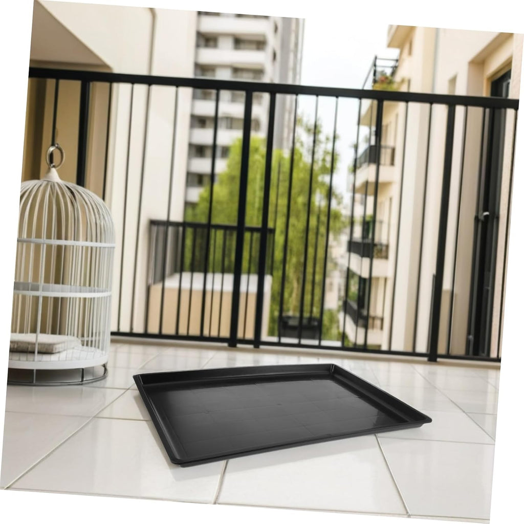 Yardwe Plastic Pet Cage Bottom Tray Dog Crate Replacement Tray Rabbit Bird Food Bowl Holders Black