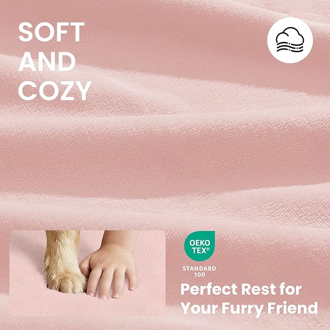 OhGeni Orthopedic Waterproof Dog Bed for Small Dogs, Machine-Washable Removable Cover in Easy-Clean Fabric, High Density Foam & Easy-Carry Handle, Suitable for Crate, 24 inch (Pink)