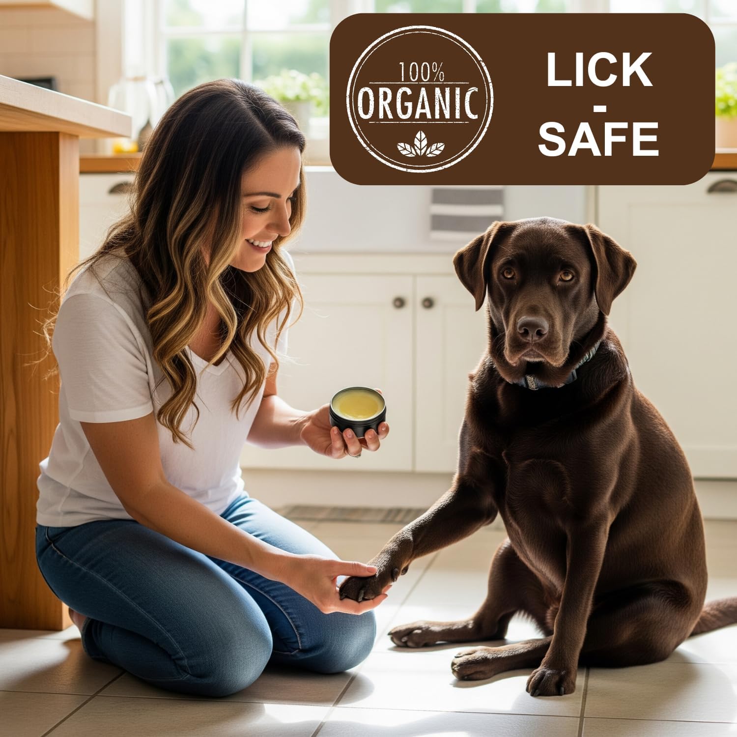 Sit Stay Forever Organic Paw Salve for Dogs & Cats, 2 oz. tin, All Season Paw Protection, Healing, Moisturizing and Repairing Paw Health, for Cracked, Dried, Injured Feet and Noses.