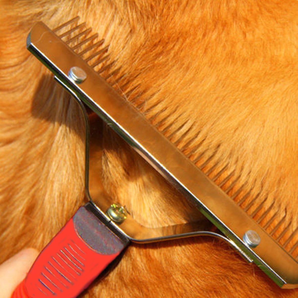 Pet Extra-Large Rake Comb Grooming Brush Deshedding Beauty Tool For Large Dogs Golden Retriever Husky German Shepherd