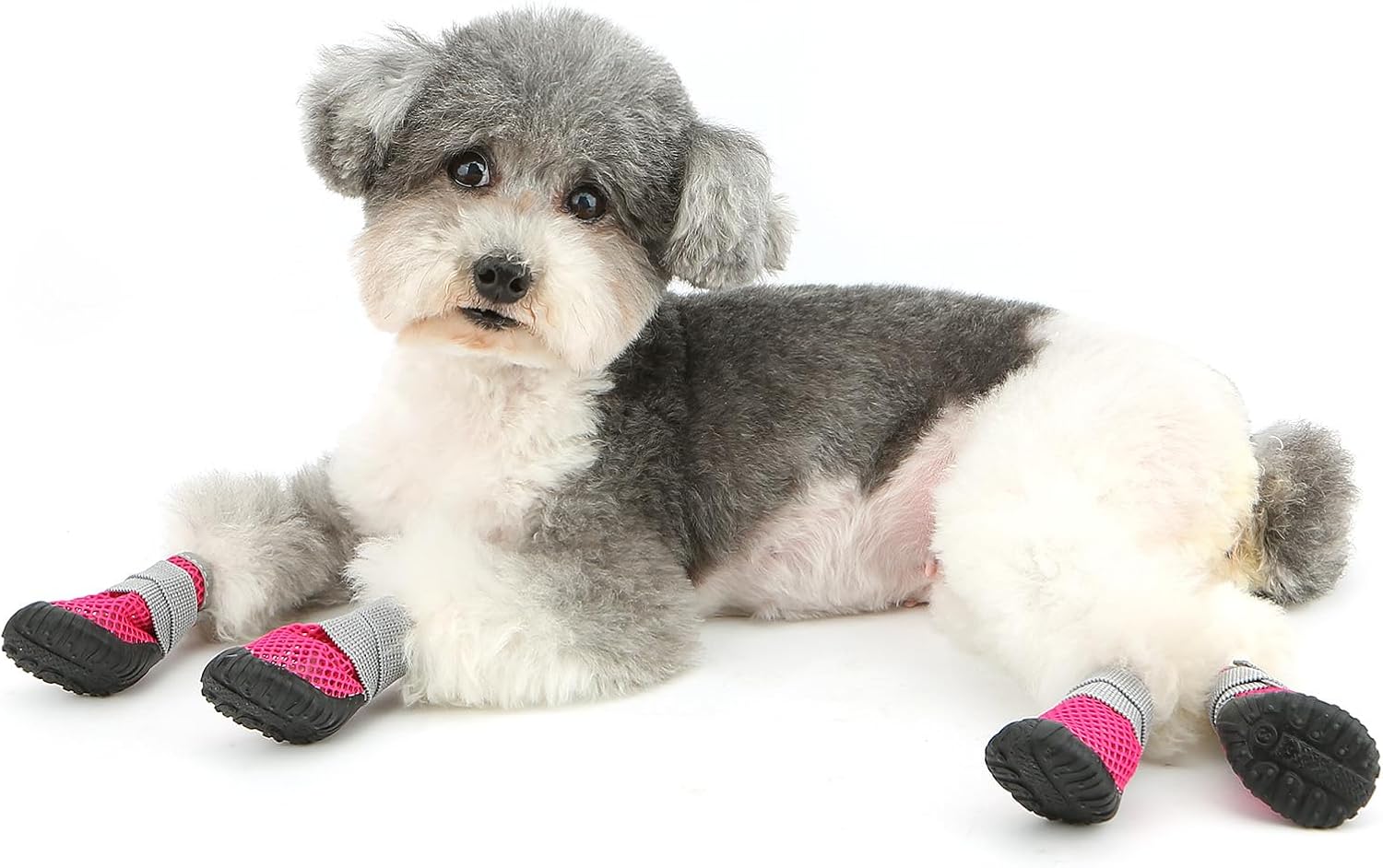 Zunea Small Dog Shoes Summer Mesh Puppy Boots for Hot Pavement Pink, 1 | Breathable, Adjustable Strap, Anti-Slip Rubber Sole, Paw Protectors, Outdoor Walks, for Pet Small Dogs Doggie Chihuahua