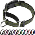 Martingale Dog Collar, Adjustable Nylon Reflective Collar with Quick Release Buckle (Forest Green, Small)