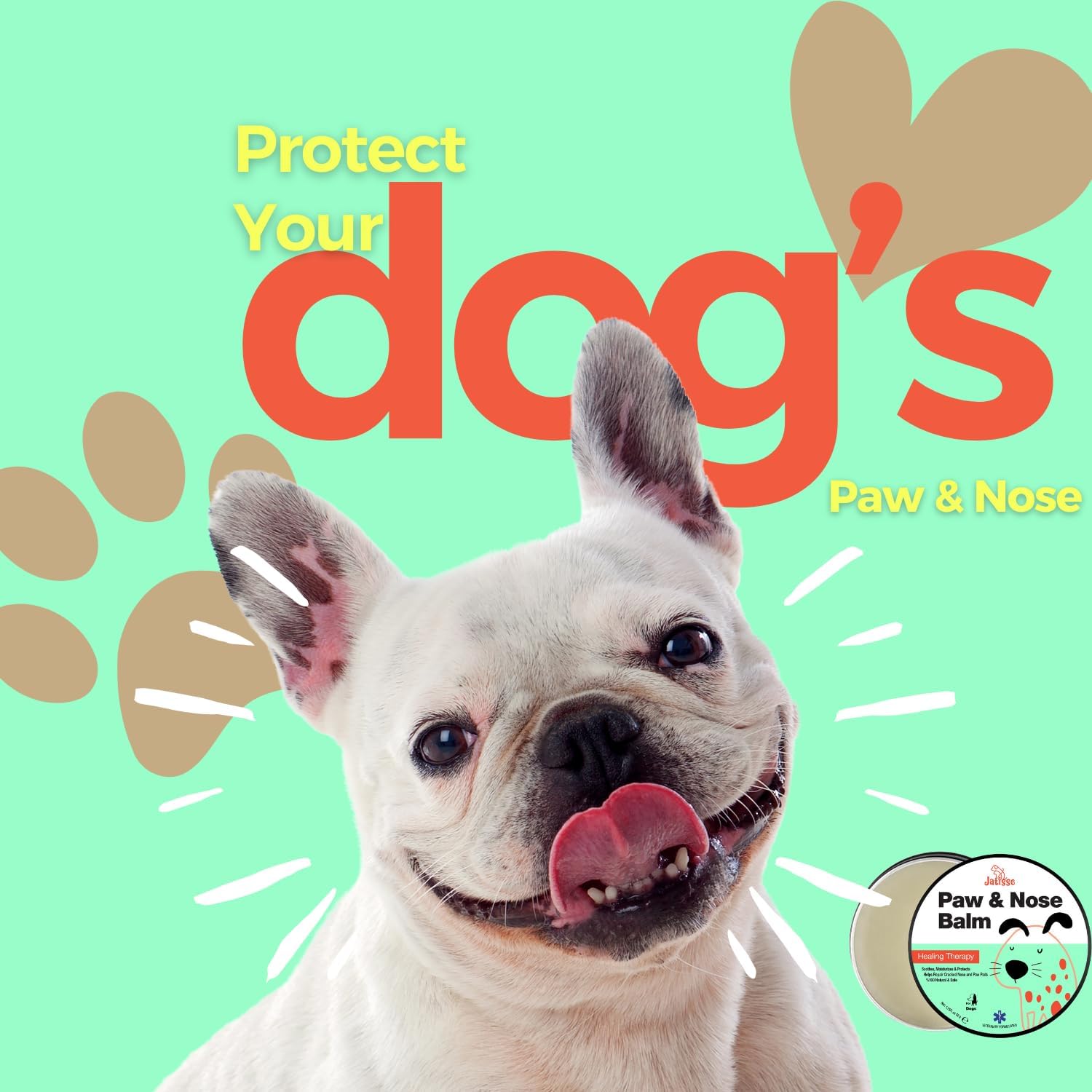 Dog Paw Pad Balm | Paw & Nose Care for Dogs | All-Natural Ingredients with Vitamin E | Heals, Repairs & Restores Paws, Nose, Elbows and Wrinkles (0.88 oz / 25 gr)