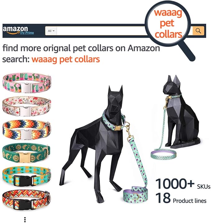 waaag Gold Moons and Stars Safety Breakaway Cat Collar, Glow in The Dark (Standard 9"-15" Neck, Black)