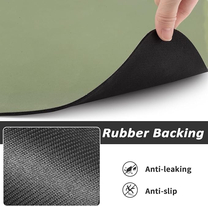 Dog Food Mat - Absorbent Cat Mat for Food and Water, No Stains Pet Feeding Bowl Mat, Easy to Clean Pet Placemats, Quick Dry Dog Water Dispenser Mat for Messy Drinkers | Green 18"x 28"