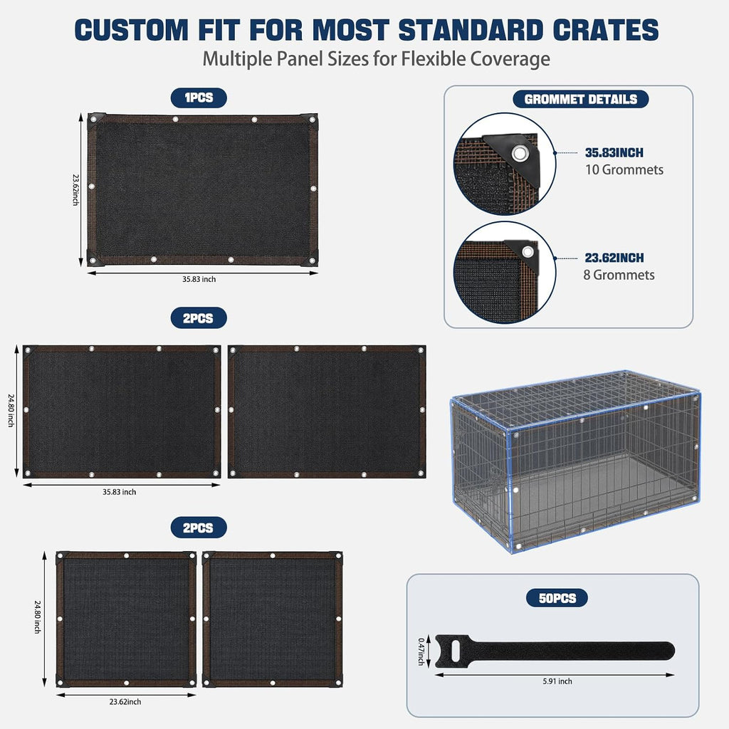 Novabright Breathable Dog Crate Cover 36 Inch Heavy Duty Kennel Cover with Grommets Cable Ties Windproof Waterproof Uv-Resistant