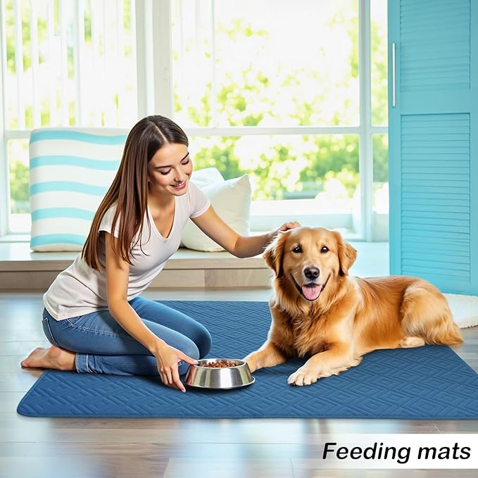 hyha Waterproof Dog Blanket, Soft Pet Bed Blankets, Waterproof Sofa Couch Cover for Dogs Washable, Reversible Pet Couch Covers for Sofa Furniture (52x82 Inch, Navy Blue/Blue)