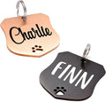Ultra Joys Dog Tags Personalized for Pets - Hollow Paw Custom Pet ID Tag - Engraved Dog Tag for Small, Large Dogs - Large Badge in Rose