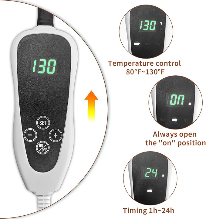 Large Dog Heating Pad 34x21in with Smart Thermostat Switch and Power Line Protection Tube,Obtained MET and UL Dual Certification, Suitable for Dogs of All Ages-Rose