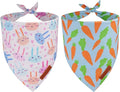 ADOGGYGO Easter Dog Bandanas 2 Pack, Reversible Bunny Carrot Print Puppy Scarf, Premium Fabric, Adjustable Fit Easter Bandana for Extra Large Dogs (X-Large)