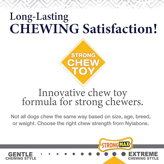 Nylabone Gourmet Style Femur Bone Strong Chew Toy for Dogs, Baby Back Rib Flavor, Large - Up to 50 lb., 1 Count