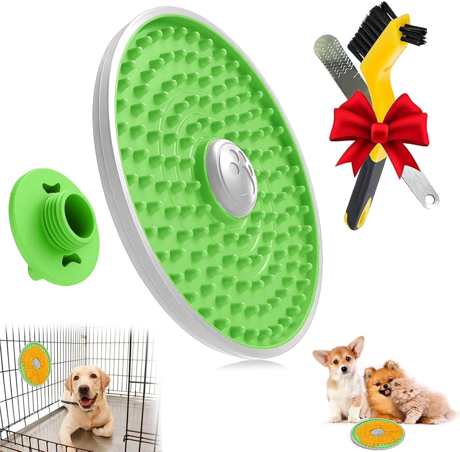 Lick Mat for Dogs Crate, Dog Lick Pads Slow Feeder, Lick Pad Crate Training Toy Crate Lick Plate, Very Suitable Peanut Butter, Treats Yogurt, Bolognese, for Boredom Relief Licking Pad