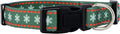 Native Pup Christmas Dog Collar- Winter Holiday Collars for Pets- Xmas Gift for Puppy- Santa, Reindeer, Snowman, Candy Cane, Red Green- Girl Boy- Small, Medium, Large Breeds (Green Snowflake, Small)