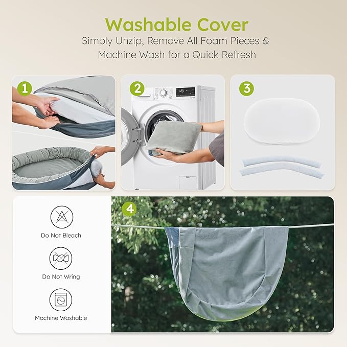 Jumbo Orthopedic Dog Bed, Big Dog Beds for Extra Large Sized Dogs with Full-Surround Bolsters, Dual-Sided Dog Cooling Bed with Memory Foam, Washable Pet Sofa Couch with Nonslip Bottom, Dark Grey