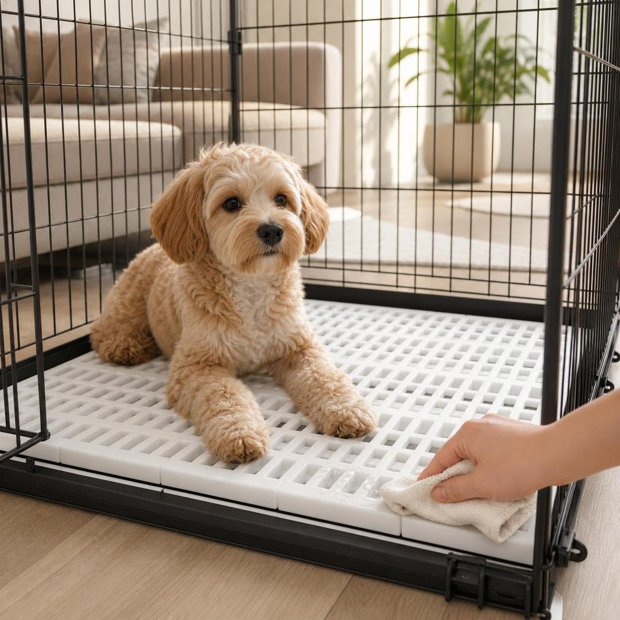Pet Crate Mat Cooling Pad, Bite Resistant Dog Cooling Mat for All Seasons, pet Cooling mat, Connectable, 67cm x 52cm