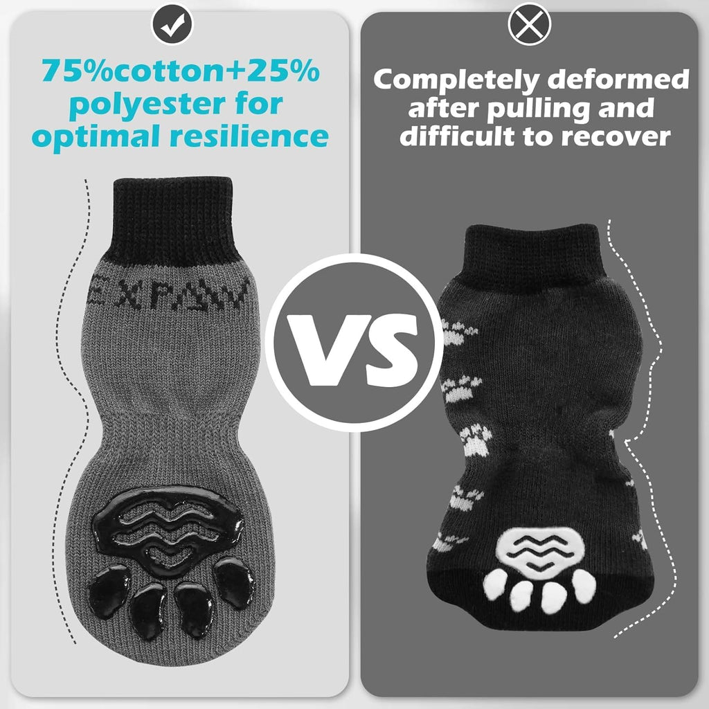Anti-Slip Dog Socks,Dog Boots&Paw Protectors to Prevent Licking,Dog Shoes for Hot/Cold Pavement, Double Sides Non-Skid Traction Control on Hardwood Floor for Senior Dogs