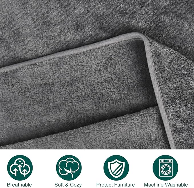 Onarway Dog Blanket Washable for Puppy: 4 Packs Dog Blankets 40”x28” - Fluffy Soft Small Throw for Cat Puppy Kitten Dogs - Fleece Pet Blankets for Bed Sofa Car and Indoor - Light Grey