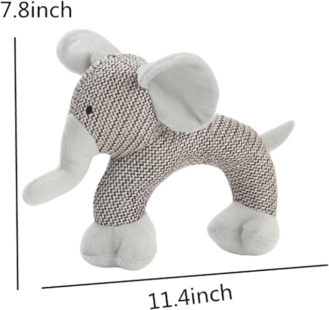 Linen Safari Companions - Linen Dog Toy, Chew-Resistant Natural Linens Squeaky Safari Animal for Small to Medium Dogs, Helps Reduce Destructive Chewing for Indoor Play and Boredom Relief (Elephant)