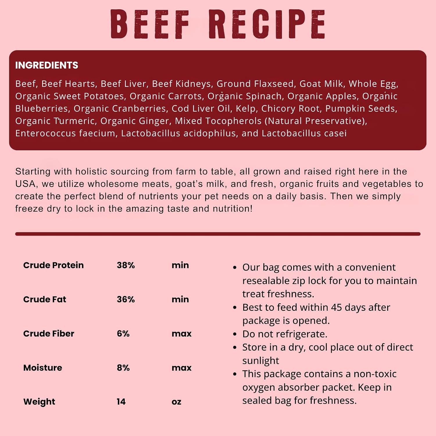 Shepherd Boy Farms Freeze Dried Dog Food - Beef Recipe, USA Made 14 oz | Raw, High Protein, Complete and Balanced Meal, For All Life Stages, Includes Goat Milk, Zero Synthetic Vitamins or Minerals