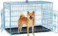 Dog Crate for Large Medium Small Dogs, Folding Dog Kennel Cage with Plastic Tray & Divider 48"/42"/ 36"/ 30"/ 24" Indoor Outdoor Metal Double Door Heavy Duty Dog Pen Enclosure, Blue(36 Inch)