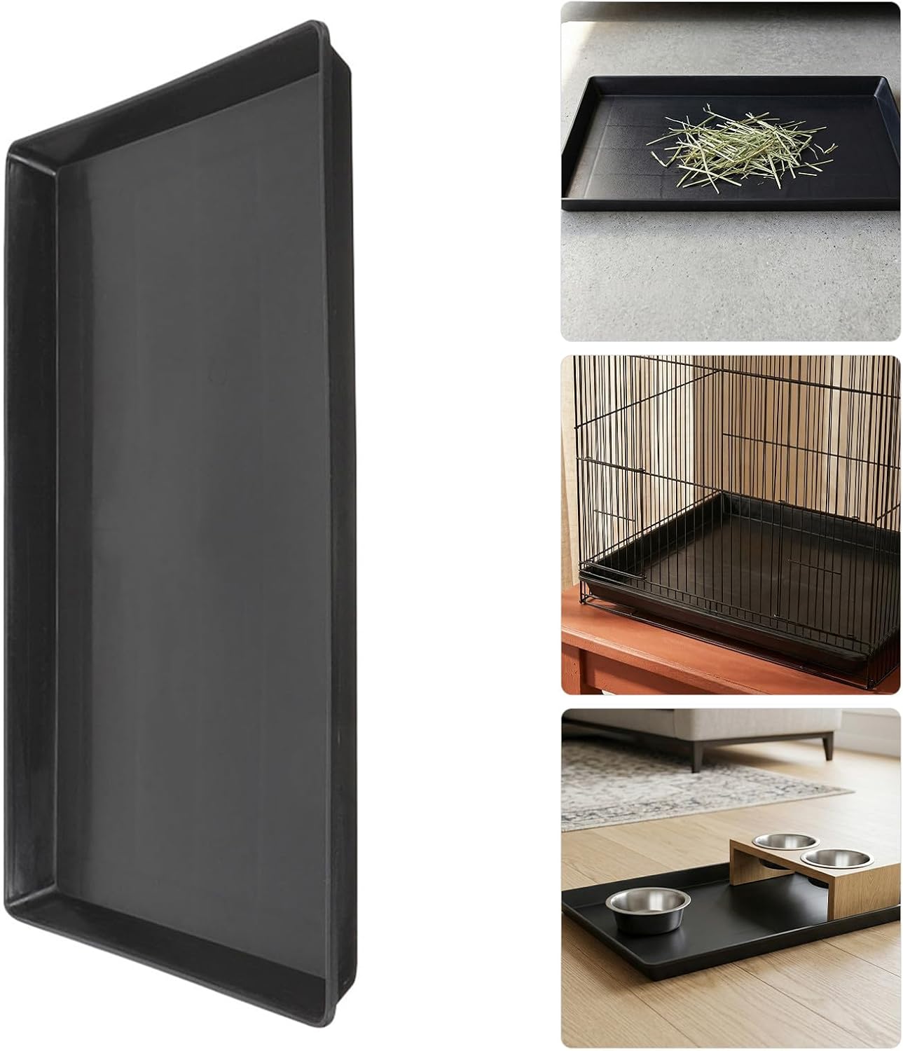 SOIMISS 2pcs Dog Crate Tray Replacement Chew-Proof Abs Plastic Bottom Pan for Pet Cages and Bird Cages, Easy to Clean and Removable Tray, 17x11x1 Inches, for Potty Training and Waste