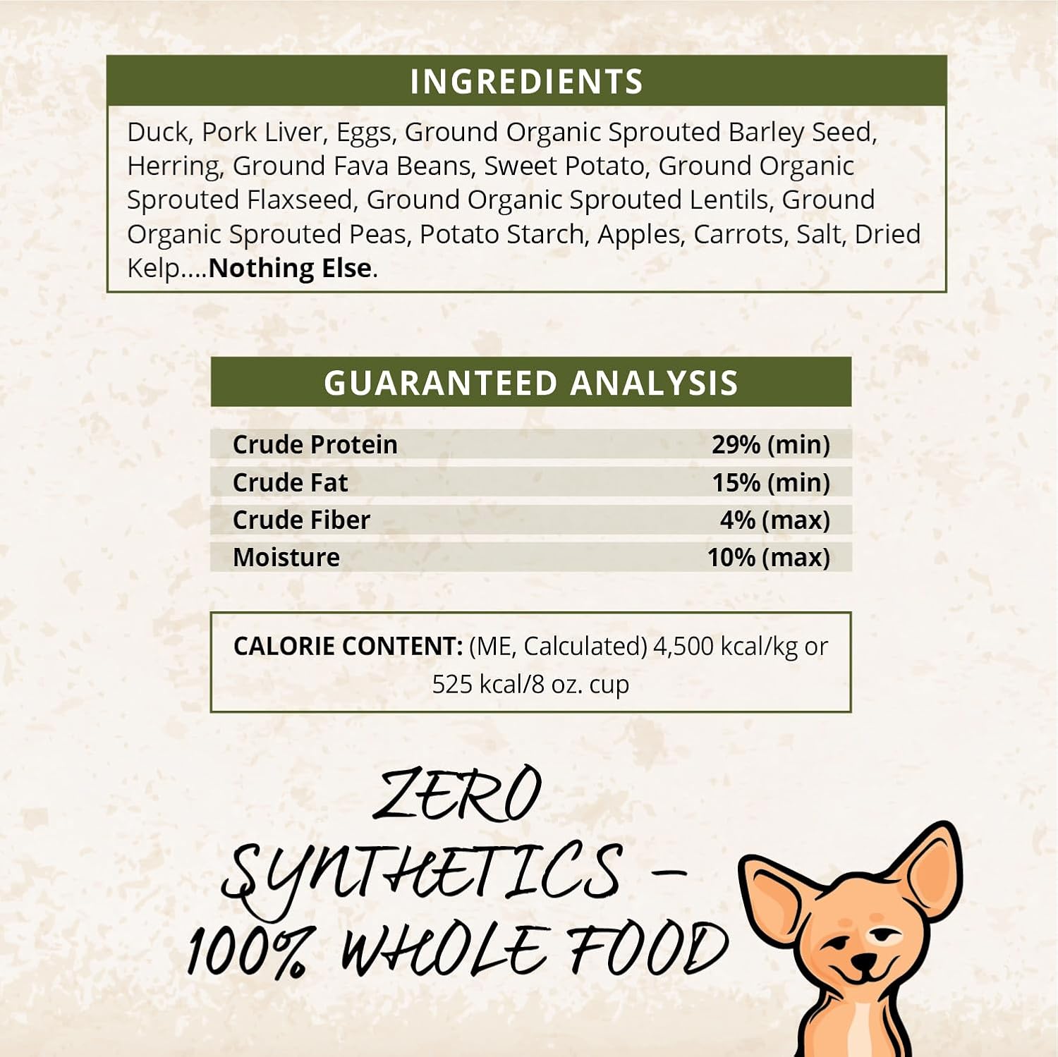 CARNA4 Air Dried Dog Food, Duck Recipe, Grain-Free, 3 Pound | Fresh Canadian Duck & Sprouted Seeds, Quick-Baked & Never Extruded, No Synthetic Vitamins or Minerals