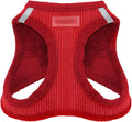 Best Pet Supplies - All Weather Plush, Reflective, No Pull Harness for Small, Medium Dogs, Cats - Secure with Hook & Loop Fastener, Buckle, Double D-Rings - Red Corduroy, XL
