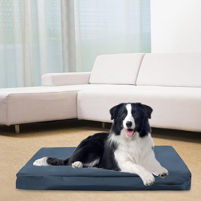 Waterproof Dog Bed Cover Replacement for 30 Inch Wire Crates, Heavy Duty Oxford Fabric Pet Bed Sleeve with Zipper, Washable & Durable Mattress Protector for Puppy, 29" L x 18" W x 3.5" H (Cover Only)