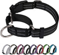 Martingale Dog Collar, Adjustable Nylon Reflective Collar with Buckle No Pull Dog Collar for Small Medium Large Dogs (Black L)