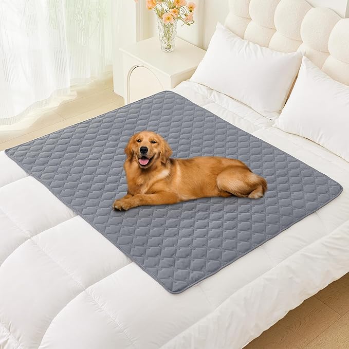 Smiry Waterproof Dog Bed Cover Blanket, Soft Reversible Pet Blanket, Washable Leakproof Cats Dogs Couch Cover for Sofa, Couch, Furniture (40x50 Inch, Grey/Dark Grey)