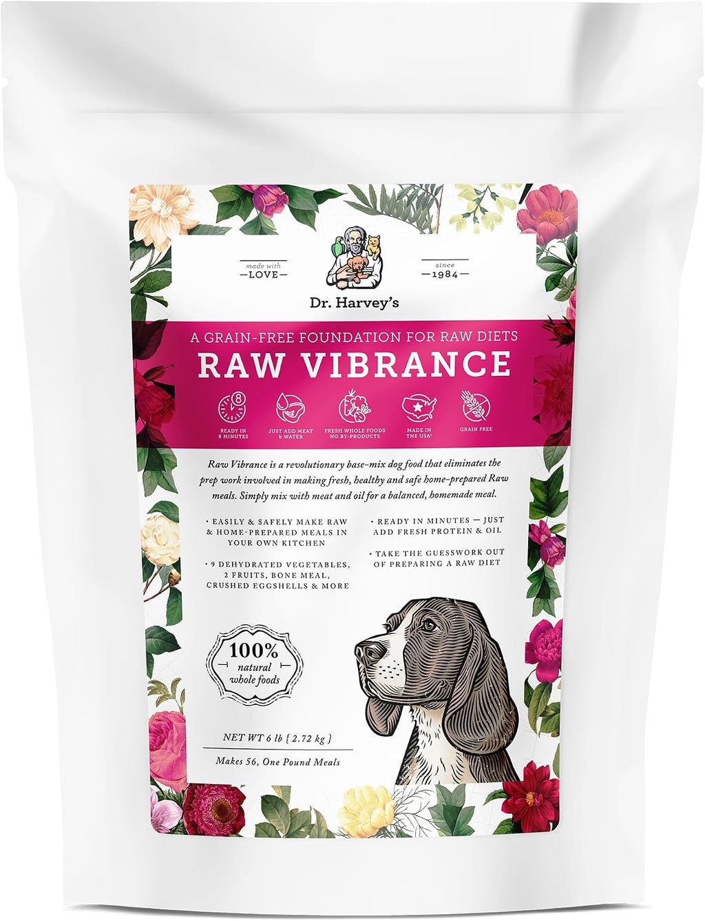 Dr. Harvey's Raw Vibrance Dog Food Base Mix (6 lb) | Dehydrated - Grain Free - Foundation for Raw Diet