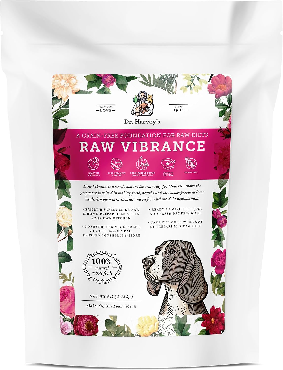 Dr. Harvey's Raw Vibrance Dog Food Base Mix (6 lb) | Dehydrated - Grain Free - Foundation for Raw Diet