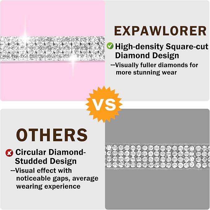 EXPAWLORER Soft Velvet Safe Cat Collars for Girl Cats -2 Pack Rhinestones Bling Diamante Adjustable Collars Breakaway- Chirstmas Cat Clollar Gifts with Bells for Boy Cats Kitty and Small Dogs