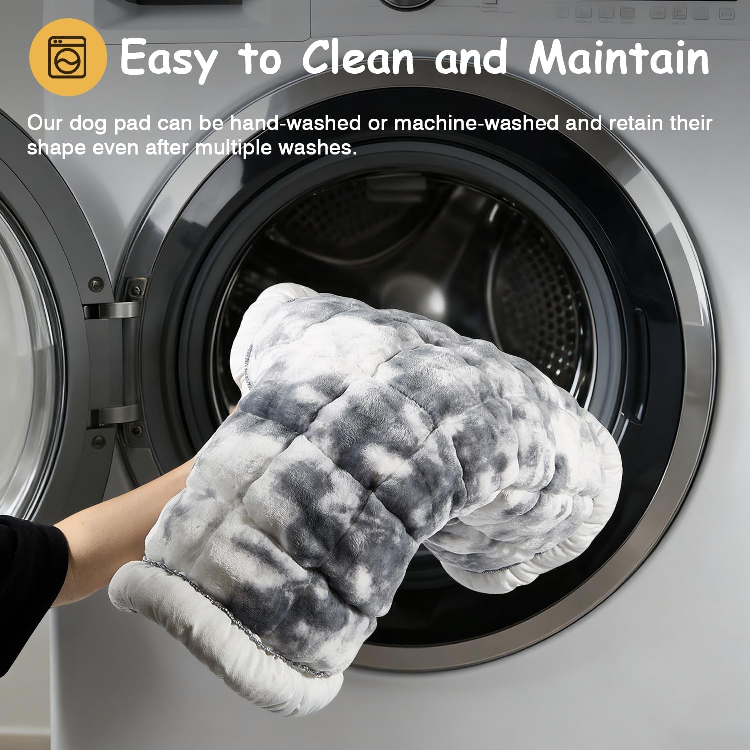 Washable Dog Bed Mat ，Upgraded Non-Slip Durable Dog Bed，Soft and Comfortable, Machine Washable Luxury Kennel Pad，Design Kennel Beds Mats for Large Medium Small Pets ，38" x 24"