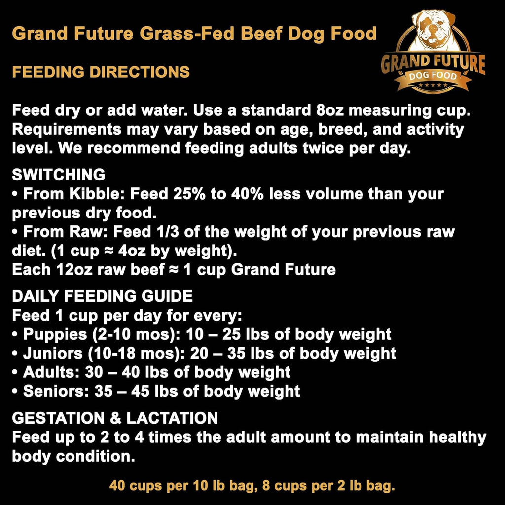 Air-Dried Dog Food - Human-Grade Grass-Fed Beef, 0% Starch, Non-GMO Safe Raw Alternative, Grain-Free, No Fillers, Complete & Balanced for All Life Stages, Made in USA (2 lb Bag)