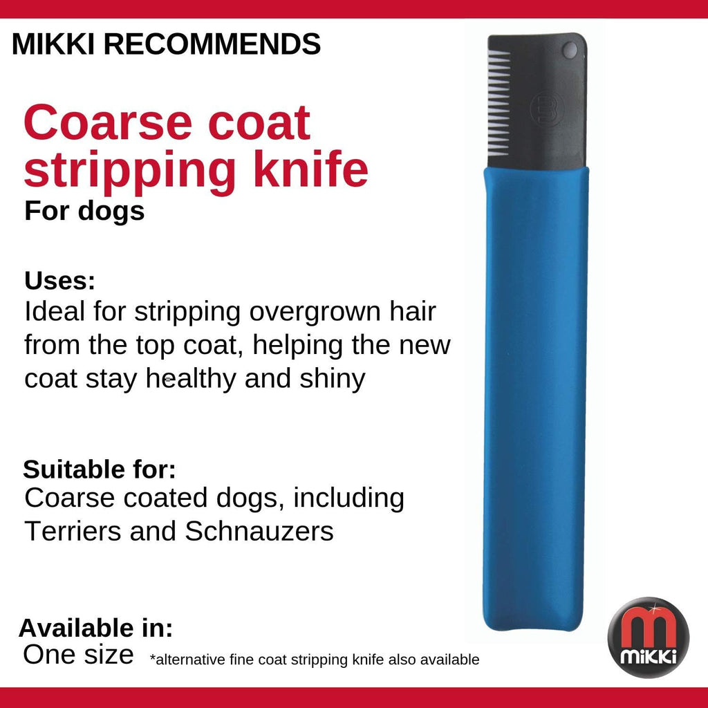Mikki Dog, Puppy Grooming Stripping Knife - Hand Stripping Blade Tool for Coarse Hair Coats,Blue