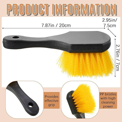 2 Pcs Bird Bath Cleaning Brush Hard Bristle Stiff Bristle Brush with Plastic Handle Utility Scrub for Bird Feeder Bath Accessories Fountain Outdoor Cleaning(Yellow)