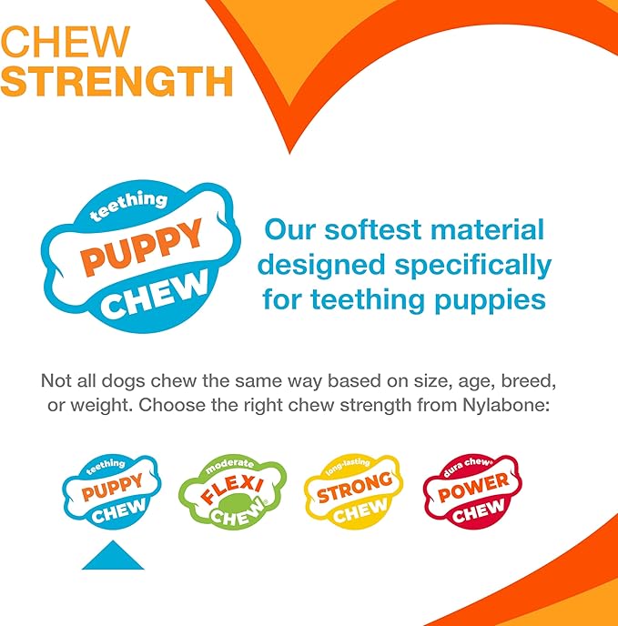 Nylabone Puppy Chew Toys & Natural Treat Triple Pack, Puppy Enrichment Teething Toys, Pink, Chicken & Bacon Flavor, Small Dogs - Up to 25 Ibs, 3 Pack