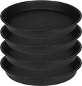 4 Pack of 14 inch Plant Saucer, Heavy Duty Plant Saucer 14 inch Round, Plastic Plant Water Tray for Pots, Plant Saucers for Indoors, Bird Bath Bowls, Pot Trays for Planter 12"/13"/14" (Black)