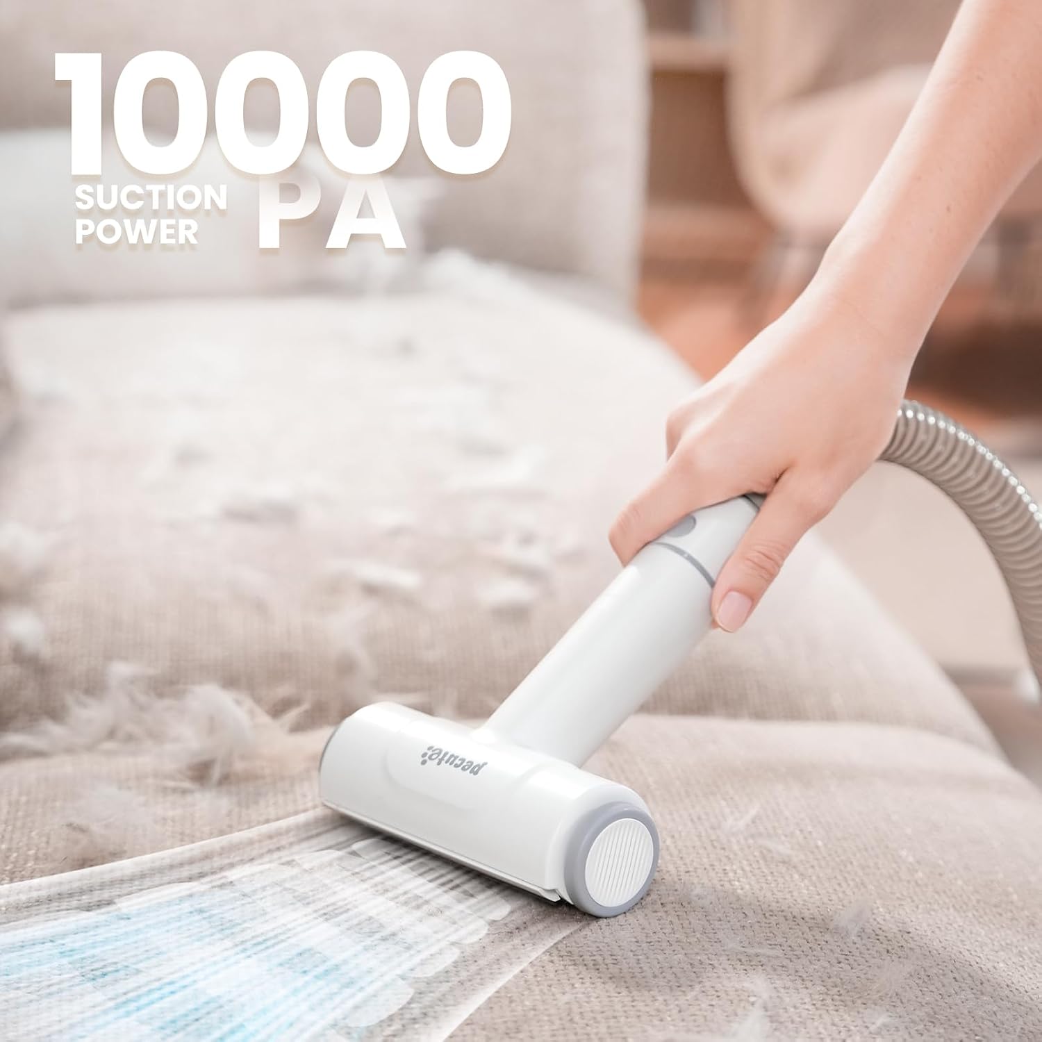 Pecute 7-in-1 Dog Grooming Vacuum & Dryer for Heavy Shedding | 10000Pa suction, adj suction & temp, home & salon use, 55dB low noise, 1.7L dust cup, reduces flying hair, easy cleanup