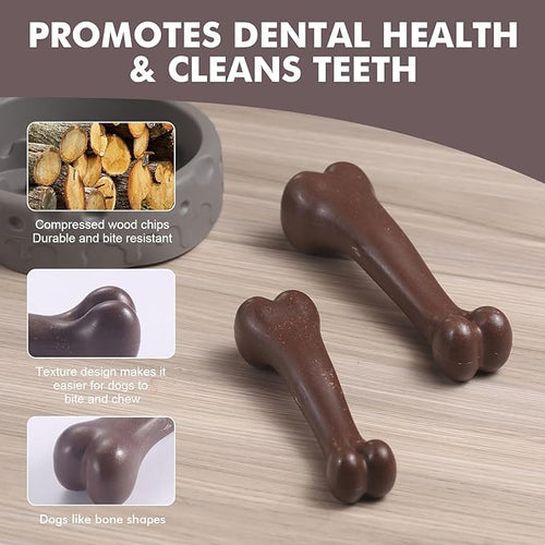 2 Pack Durable Dog Chew Toys for Aggressive Chewers-Puppy Teething Toys, Long-Lasting Dog Bones for Medium & Large Breeds-Indestructible Chew Toys for Dogs to Keep Them Busy & Support Dental Health