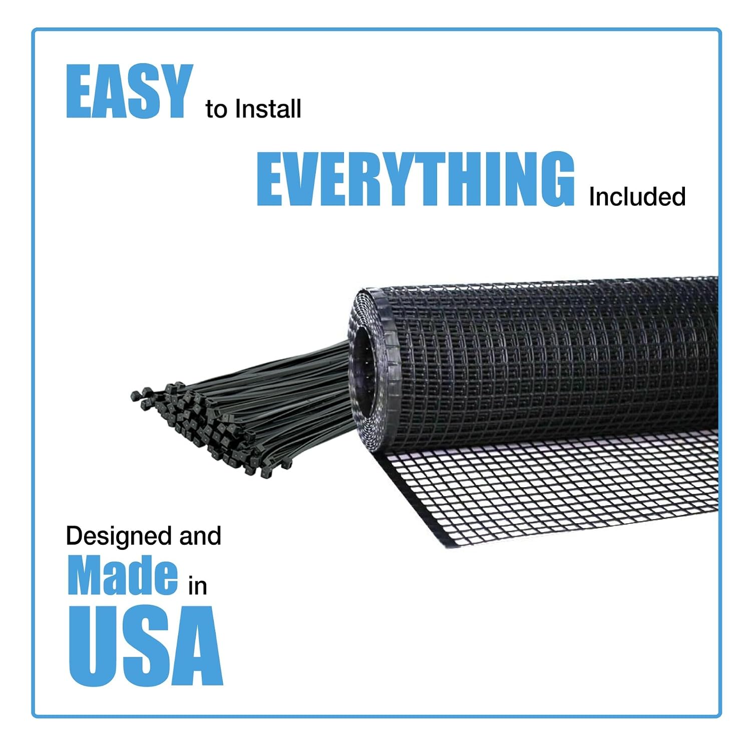 KidKusion Heavy Duty Deck Guard, Black - 20' L x 3' H | Made in USA; Indoor/Outdoor Balcony and Stairway Deck Rail Safety Net; Child Safety; Pet Safety; Toy Safety