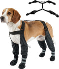 Waterproof Dog Suspender Boots Non-Slip for Small Medium (Black L | Dog Paw Protectors for Outdoor Walking Stay-On,Dirt-Proof Comfortable Booties