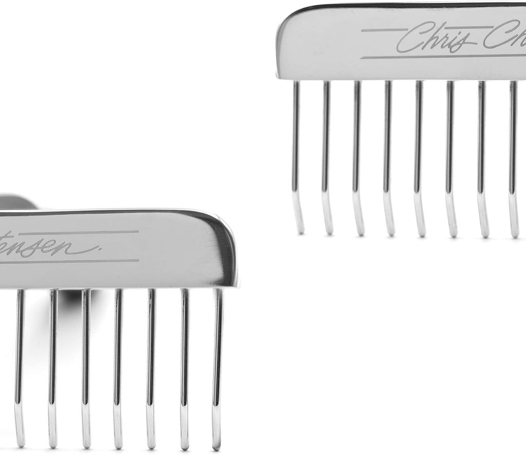 Chris Christensen Bathing T-Rake, 1 1/4 in Staggered Pins, Groom Like a Professional, Rubberized Ergonomic Handle, Removes Tangles and Knots, 6 in Head, A431