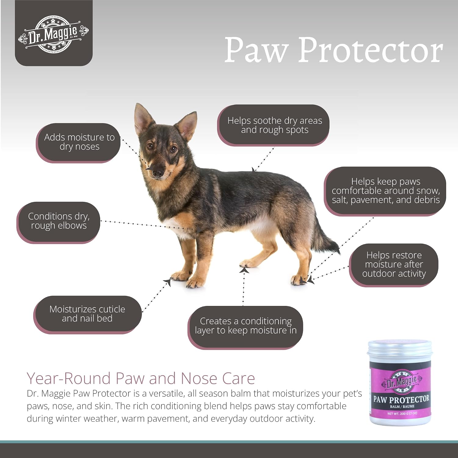 Paw Protector for Dogs and Cats | Ice, Snow, Salt, Chemicals, Hot Pavement | 200g