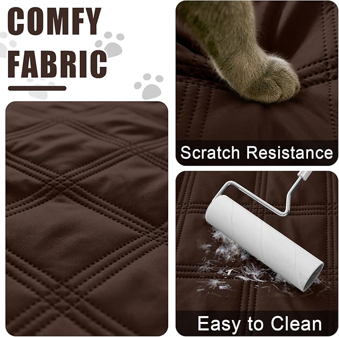 Smiry Waterproof Dog Bed Cover Blanket 30x53, Soft Reversible Pet Blanket, Washable Leakproof Cats Dogs Couch Cover for Sofa, Couch, Furniture, Chocolate/Beige