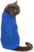 Stretchy Cat Sweater - 17 Colors & 6 Sizes | Snug Winter-Ready Knit for Boy/Girl Cats & Kittens(Dark Blue, Medium)