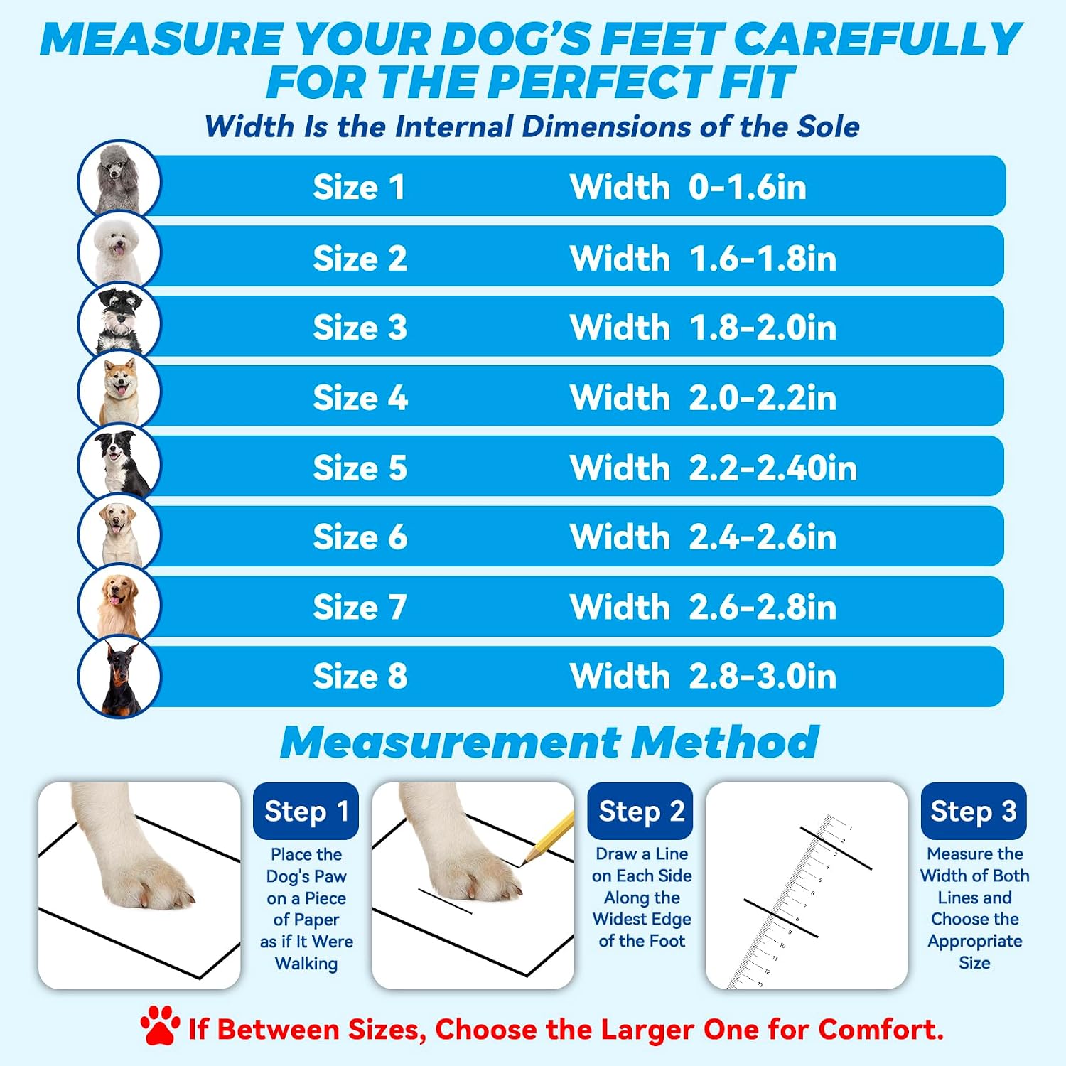 Dog Shoes Large Size Dogs, 4PCS Waterproof Dog Booties-Dog Boots & Paw Protectors, Medium Shoes for Dogs with Reflective Strip, Anti-Slip Sole for Rain, Snow and Summer Hiking. (8)
